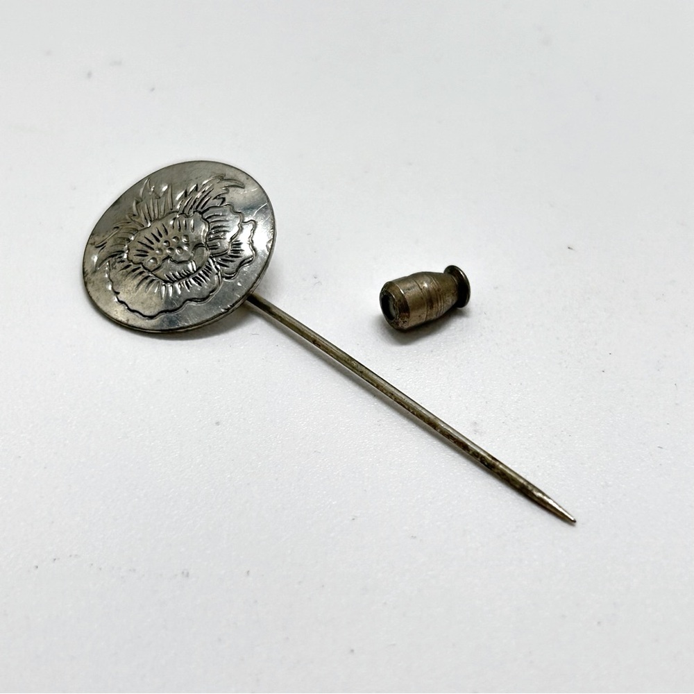 Kirk Steiff, Vintage, Floral Pewter Stick Pin